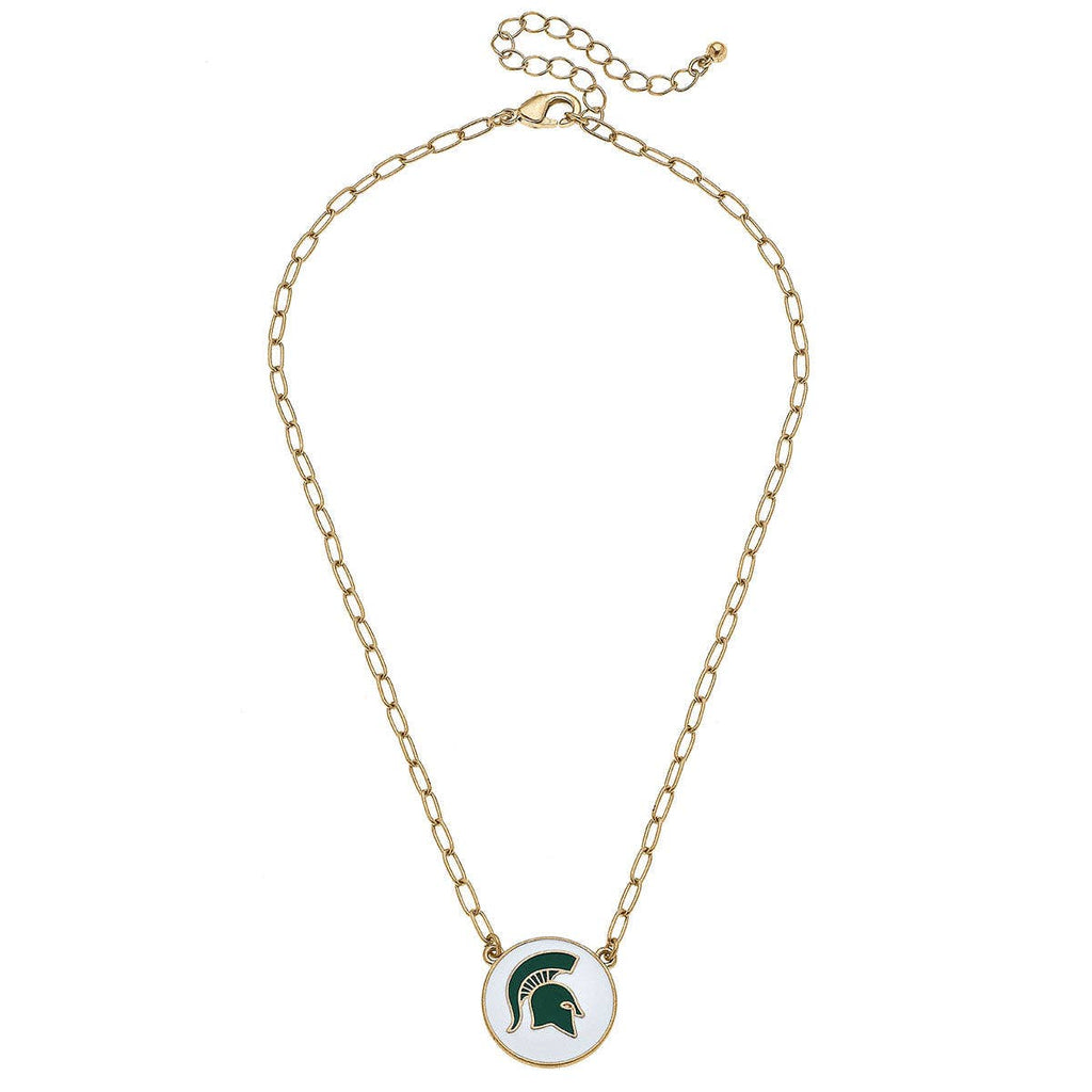 Michigan State Spartans Enamel Disc Pendant Necklace