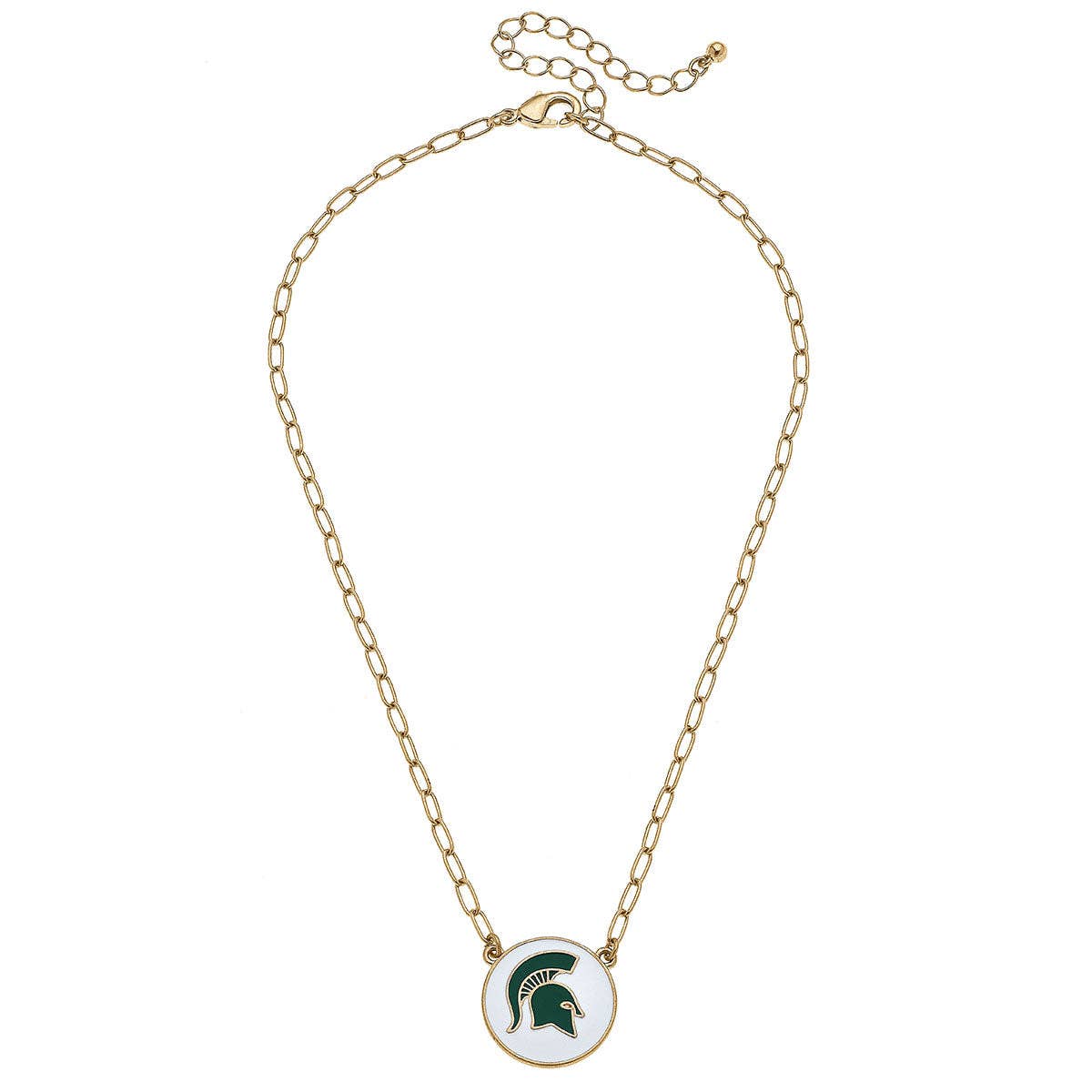 Michigan State Spartans Enamel Disc Pendant Necklace