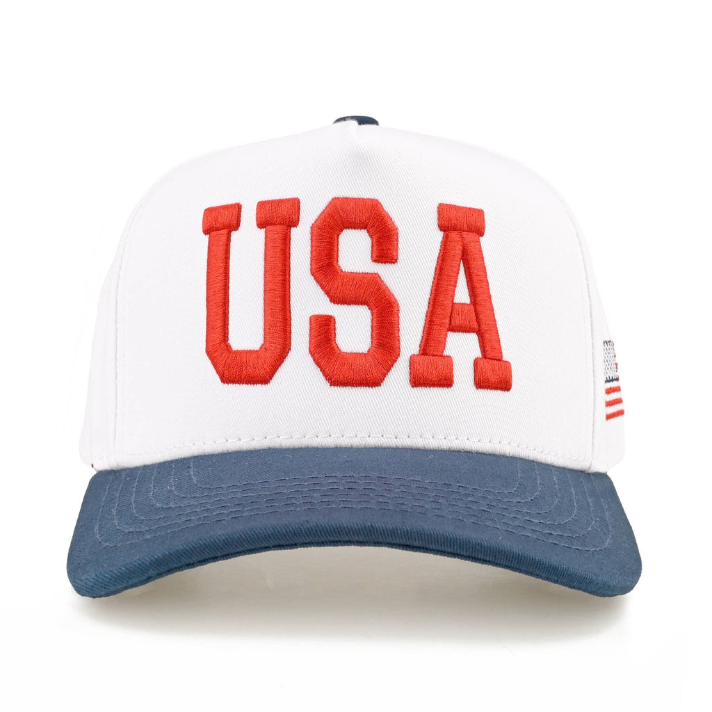 WHITE CROWN FLAG TRUCKER HAT