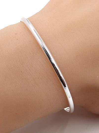 Silver Long Rectangle Anchor Casting Bangle
