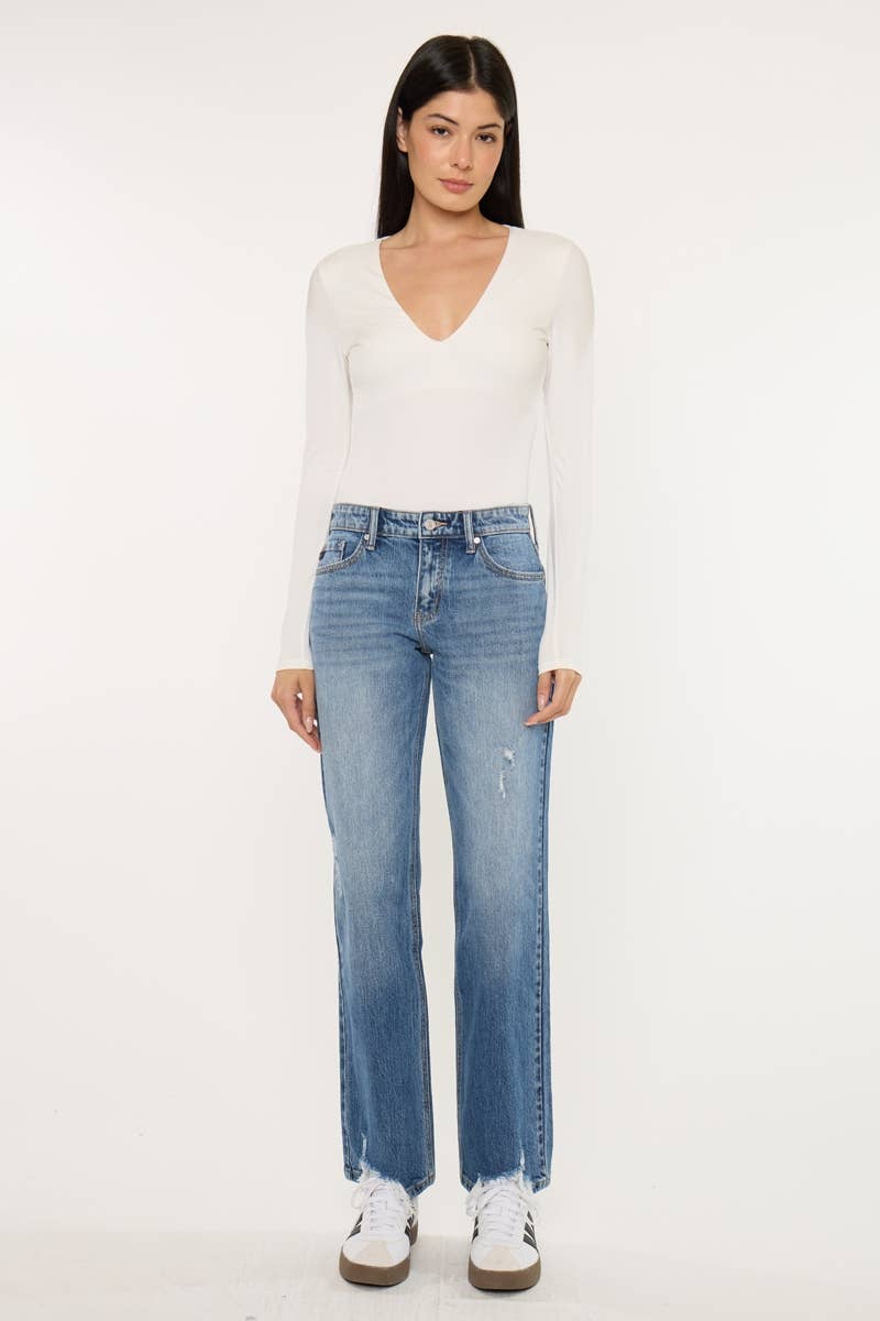 KanCan MID RISE TRUE STRAIGHT JEANS