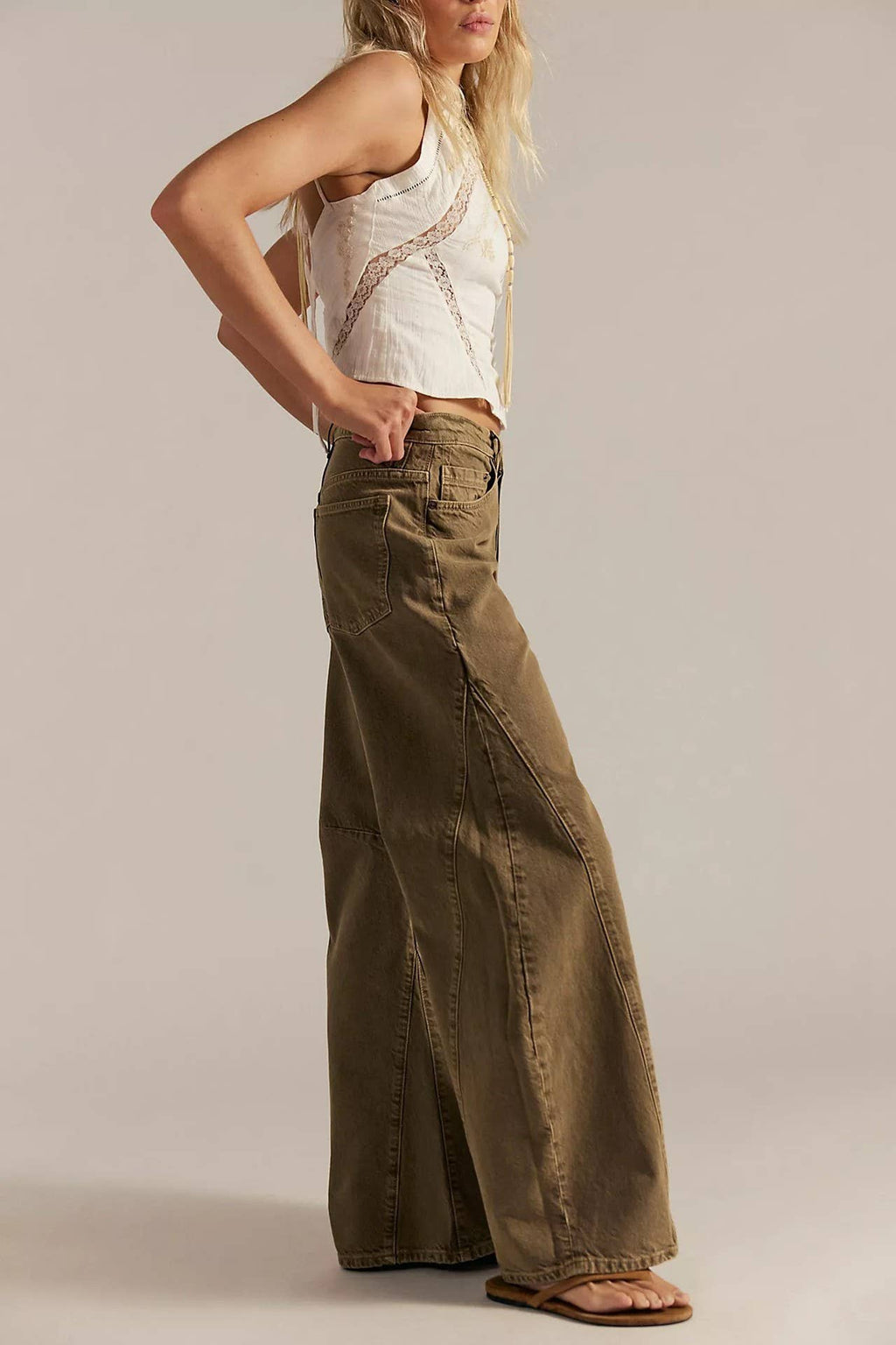 Retro Style Old School Slouchy Flared Puddle Jeans