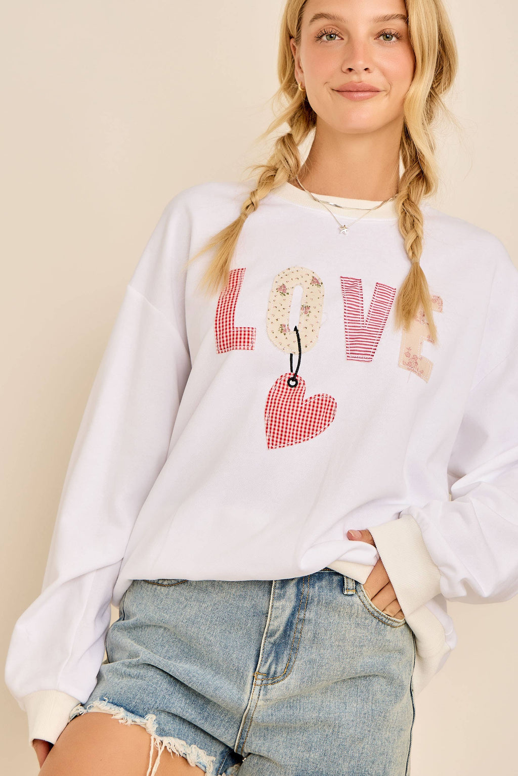 Love Patch Heart Sweatshirt