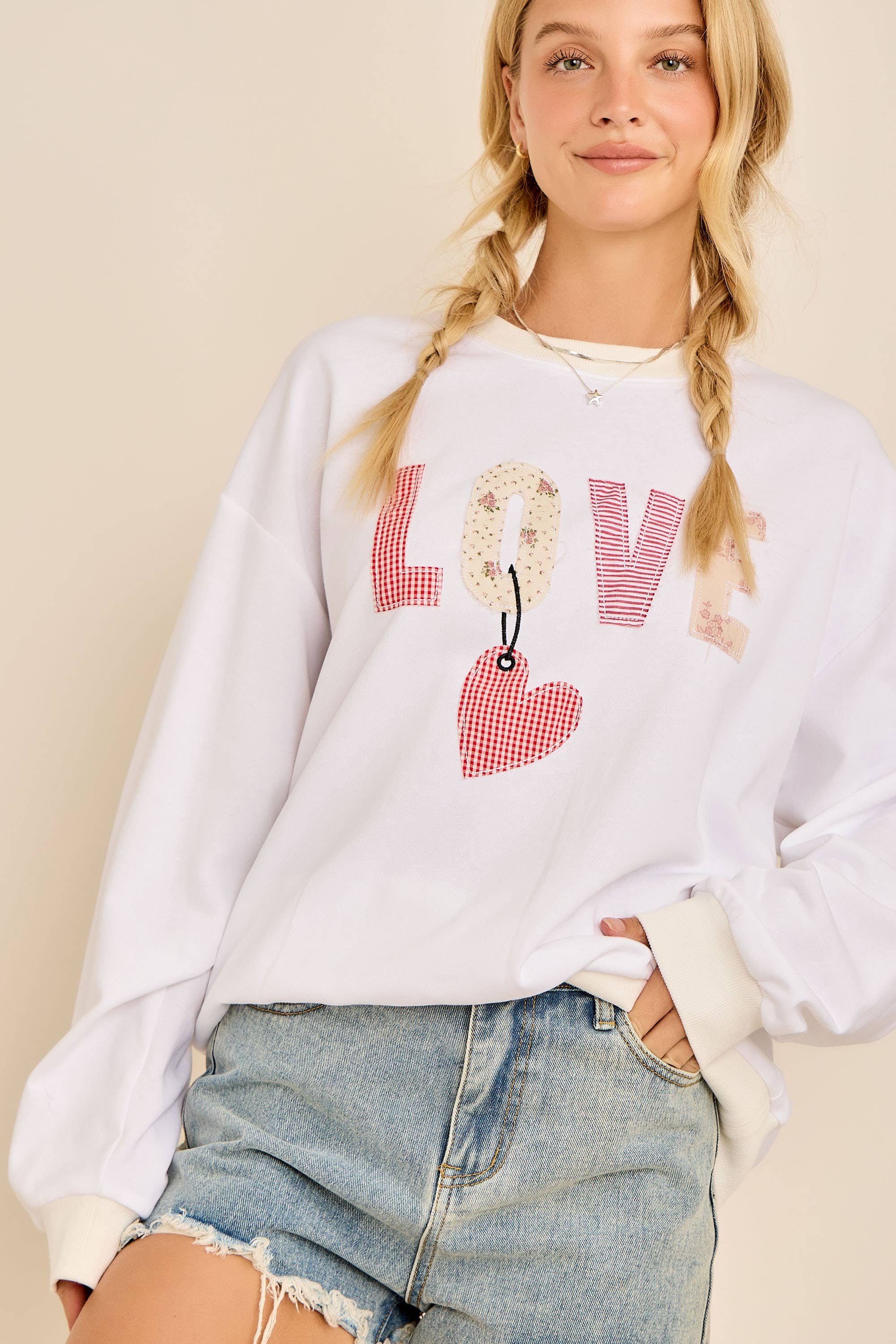 Love Patch Heart Sweatshirt