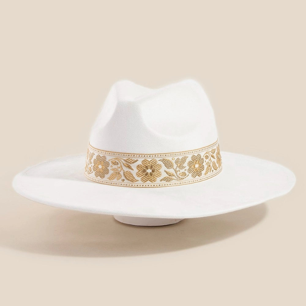 Flower Ribbom Fedora Hat