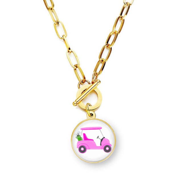 Paper Clip Style - Pink Golf Cart