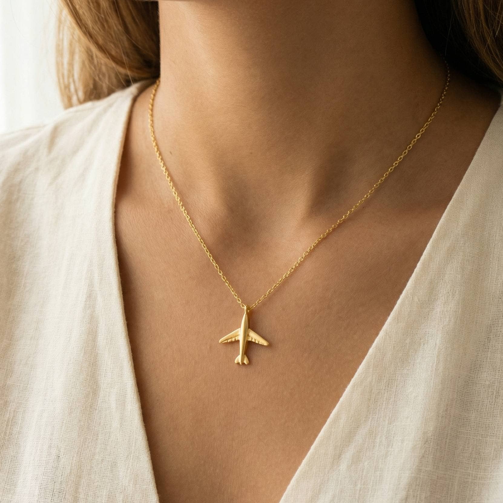 Airplane Pendant Necklace