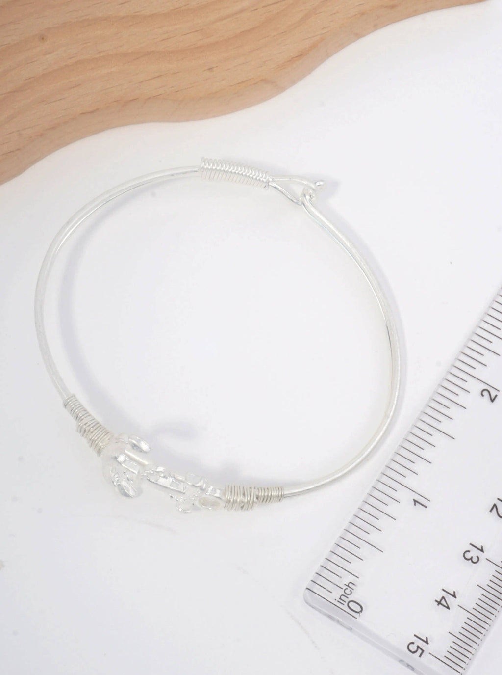 Hammered Anchor Hook Closure Cuff Bracelet