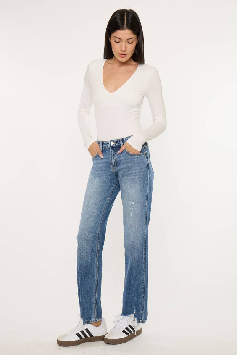 KanCan MID RISE TRUE STRAIGHT JEANS