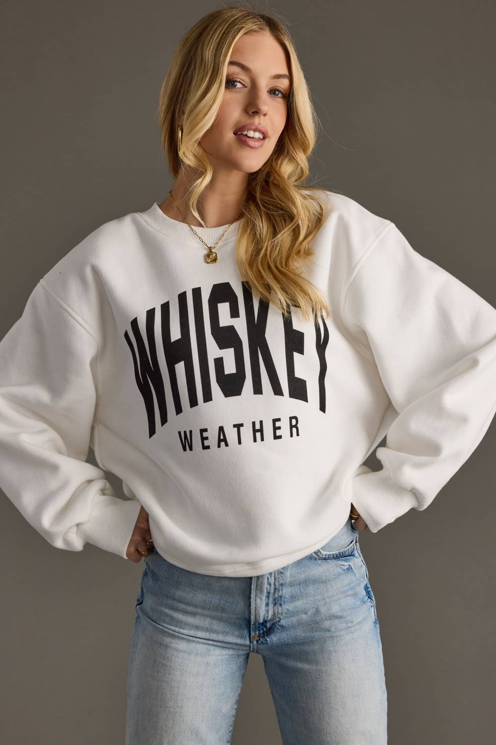 White Whiskey Weather Sweatshirt