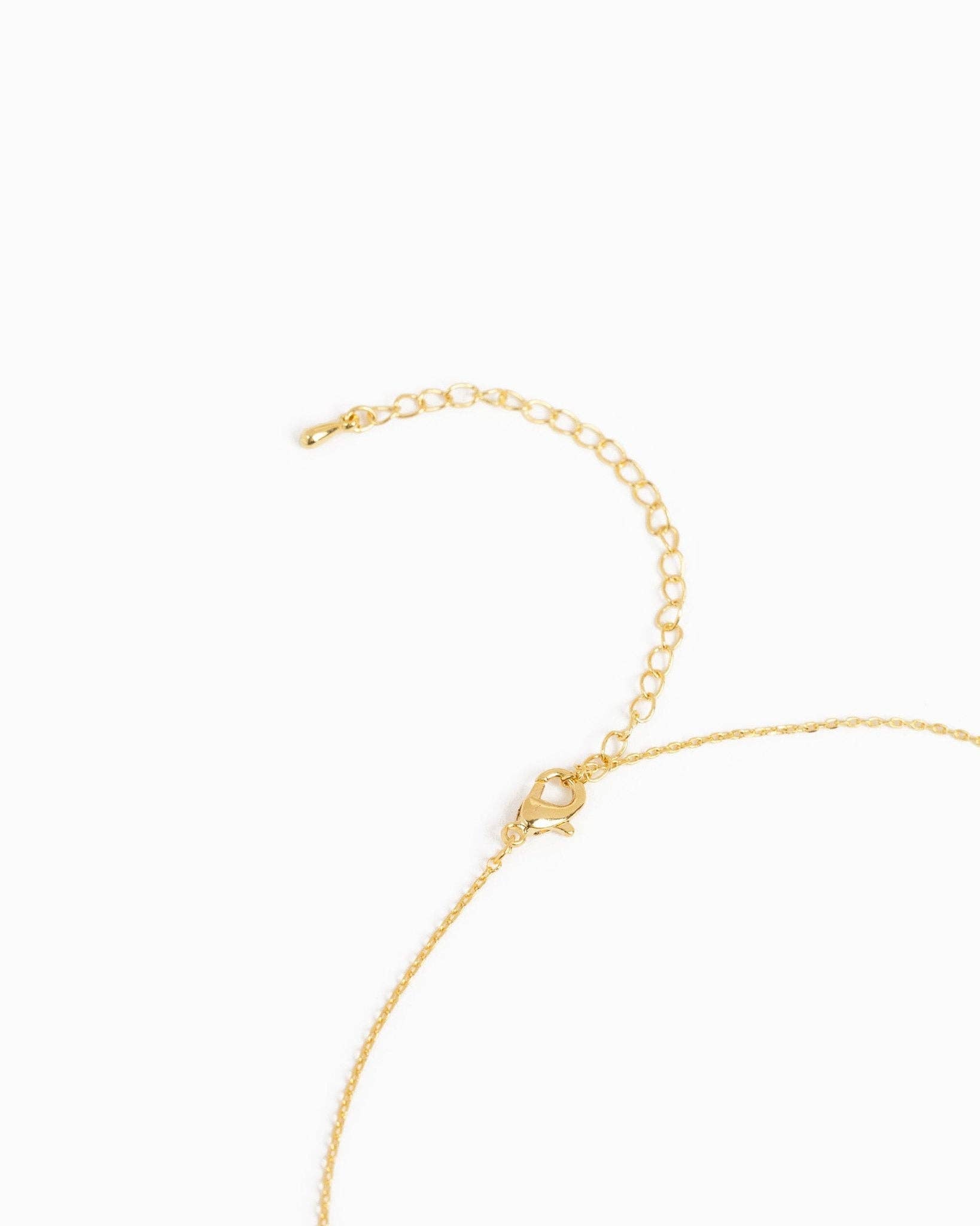 Patriotic Wavy American Flag Pendant Necklace